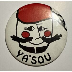 Vintage Ya' Sou Restaurant Advertising Pinback Button E3